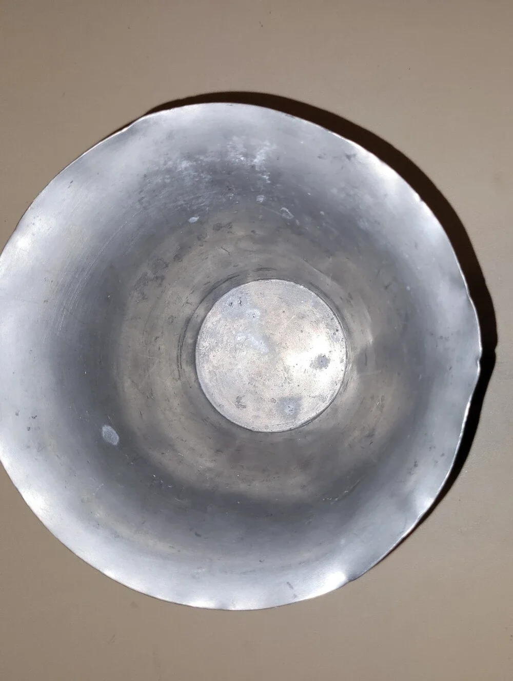 Chinese pewter vase With semi-precious stones From 1900 -1949.